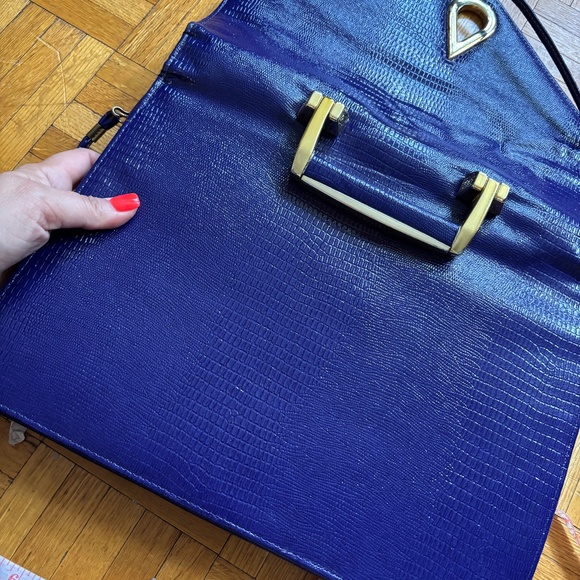 the most amazing purple briefcase / purse with gold accents 80s - Picture 3 of 10